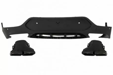 Diffuser Πίσω Προφυλακτήρα Για Mercedes-Benz GLC Coupe C253 2015-2019 GLC63 Amg Look Για Amg Sport Line Προφυλακτήρες Σετ Με Μαύρες Μπούκες 