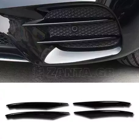 Τριμ Προφυλακτήρα Εμπρός Για Mercedes-Benz A-Class W177 19+ Μαύρο Γυαλιστερό Σετ 4 Τεμαχίων 