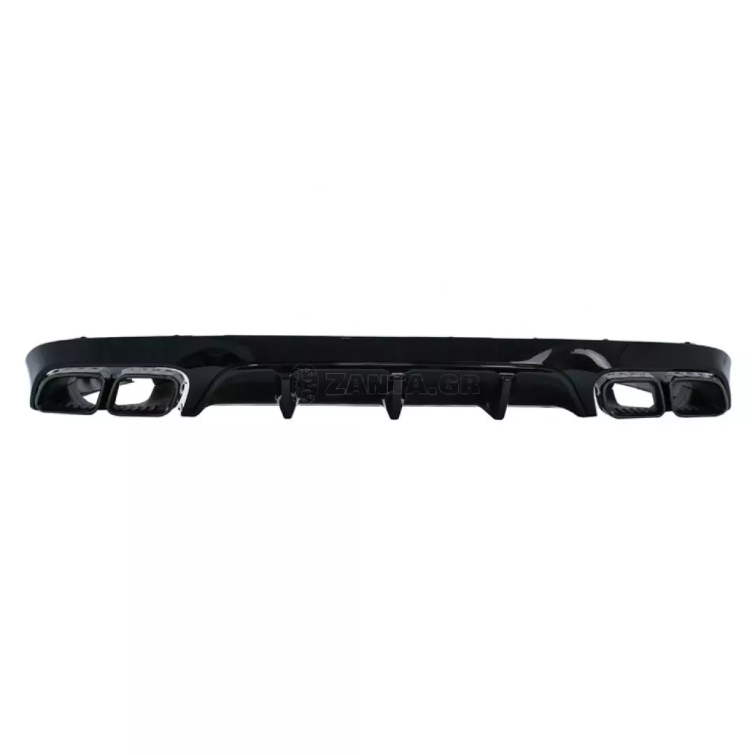 Diffuser Πίσω Προφυλακτήρα Για Mercedes-Benz E-Class C238 Coupe / A238 Cabrio 16-19 Amg 63 Look Με Μαύρες Μπούκες