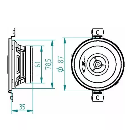 Ηχεία Αυτοκινήτου Alpine SXE-0825S 3.5''/8.6cm 150w Peak 20w RMS Ομοαξονικά 2 Δρόμων Ζευγάρι 2 Τεμάχια 