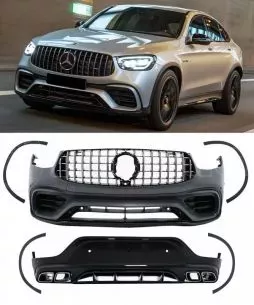 Body Kit Για Mercedes-Benz GLC Coupe Facelift C253 Sport Line (2020+) GLC63Amg Look Με Προφυλακτήρες, Μάσκα, Μπούκες, Προεκτάσεις Φτερών 