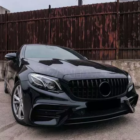 Splitters Μπροστινού Προφυλακτήρα Για Mercedes-Benz E-Class W213 16-19 Pro Facelift Amg Line Έκδοση Γυαλιστερό Μαύρο 6 Τεμάχια 