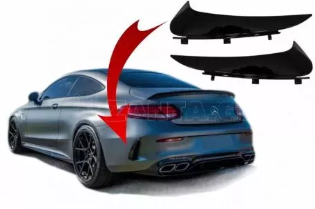 Πλαινά Πτερύγια Πισινού Προφυλακτήρα Για Mercedes-Benz C-Class C205 Coupe Με Amg Line Προφυλακτήρα Γυαλιστερό Μαύρο 2 Τεμάχια 