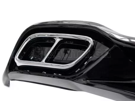 Diffuser Πίσω Προφυλακτήρα Για VW Golf VIII (8) 2019+ R-Line Look Με Διακοσμητικές Απολήξεις Για Life Style & Impression Έκδοση Προφυλακτήρα Γυαλιστερό Μαύρο Από Abs Πλαστικό 