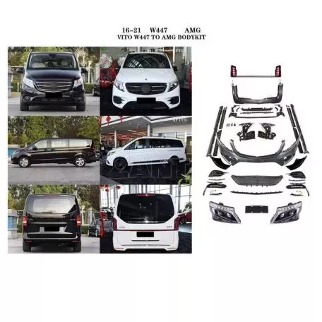 Body Kit Για Mercedes-Benz Vito W447 16-21 Amg Look Με Προφυλακτήρες, Πλαινά, Φανάρια, Μπούκες 