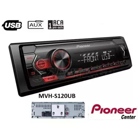 Radio USB / AUX Pioneer MVH-S120UB Universal 1DIN Με Αποσπώμενη Πρόσοψη 