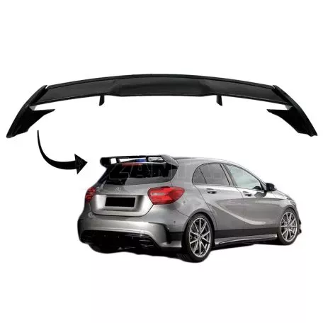 Αεροτομή Οροφής Για Mercedes-Benz A-Class W176 12-18 5D Hatchback Amg A45 Look Γυαλιστερή Μαύρη Από Abs Πλαστικό 