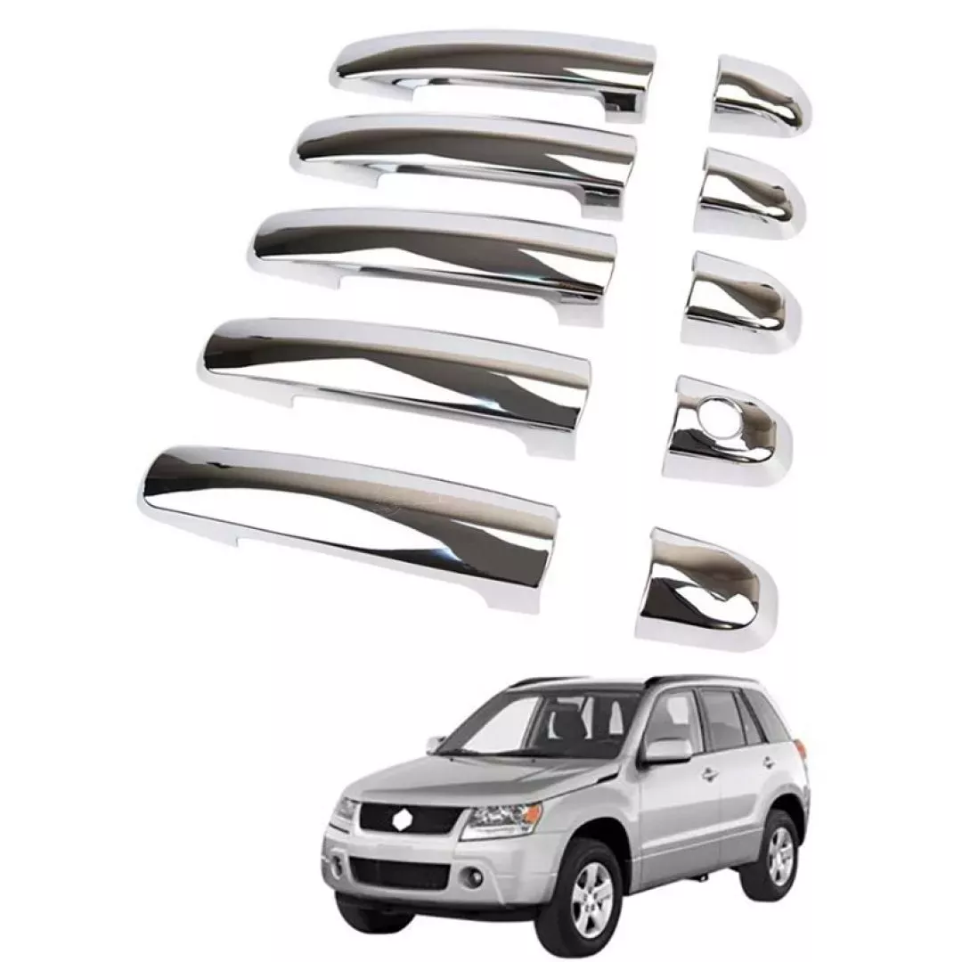 Καλύμματα Χερουλιών Πόρτας Χρωμίου Για Suzuki Grand Vitara 2005-2015 8 Τεμάχια Απο Ανοξείδωτο Ατσάλι