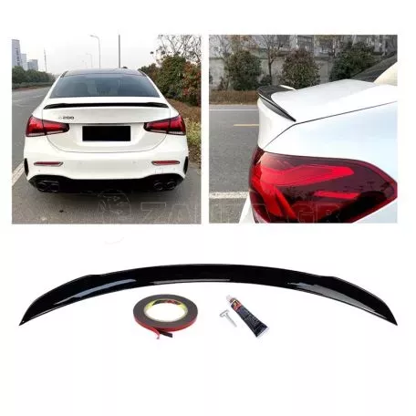 Αεροτομή Πορτ Παγκάζ Για Mercedes-Benz A-Class V177 18+ 4D Sedan Γυαλιστερή Μαύρη Από Abs Πλαστικό 