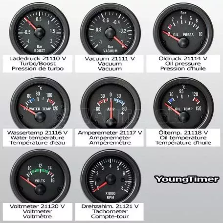 Βολτόμετρο Μαύρο 52mm Jom JoungTimer Series 21120V 