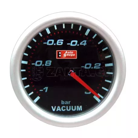 Όργανο Υποπίεσης Αέρα Vacuum Auto Gauge Μαύρο 52mm 