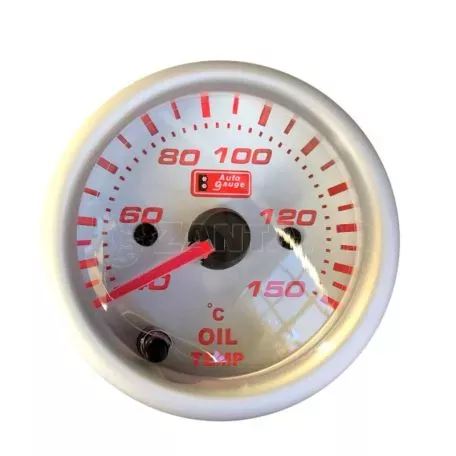 Όργανο Θερμοκρασίας Λαδιού Auto Gauge Λευκό 52mm Με 7 Χρώματα 