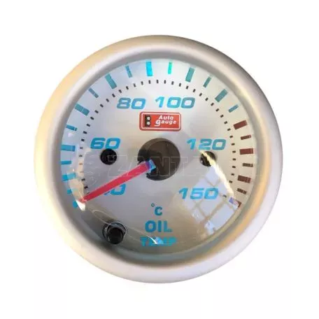 Όργανο Θερμοκρασίας Λαδιού Auto Gauge Λευκό 52mm Με 7 Χρώματα 