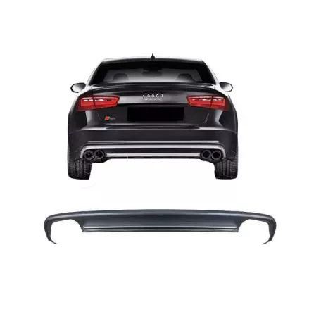 Diffuser Πίσω Προφυλακτήρα Για Audi A6 C7 Pre-Facelift 11-14 Sedan / Avant S6 Από Abs Πλαστικό 1 Τεμάχιο 