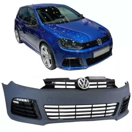 Μπροστινός Προφυλακτήρας Για VW Golf VI (6) 08-11 R20 Look Με DRL 