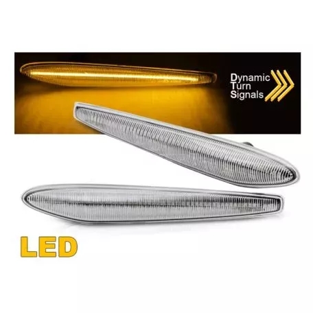 Πλαϊνά Φλας Φτερού Για Alfa Romeo 159/ Brera/ Spider 05-10 White Led Dynamic 2 Τεμάχια 