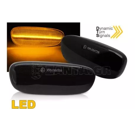 Πλαϊνά Φλας Φτερού Για Subaru Impreza 93-00  Led Dynamic Φιμέ 2 Τεμάχια 