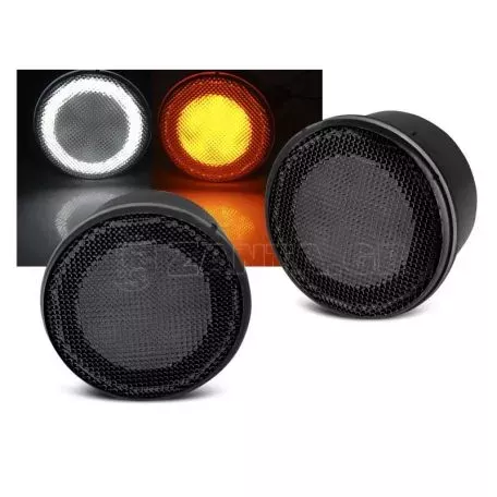 Μπροστινά Φλας Για Jeep Wrangler JK 07-18 Φιμέ Led 2 Τεμάχια 
