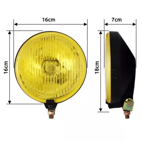 Προβολέας Στρόγγυλος Ø160mm H3 12 Volt 55W FX1160 Κίτρινος Με Καπάκι 1 Τεμάχιο 