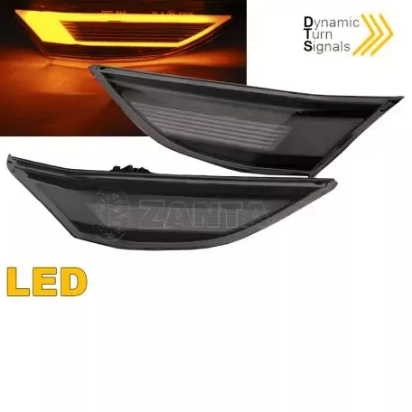 Πλαϊνά Φλας Φτερού Για Porsche  911 Carrera 991 11-16 / Boxster 718 16+ / Cayman 981 12-16 / Cayman 718 16+ Led Dynamic Φιμέ 2 Τεμάχια 