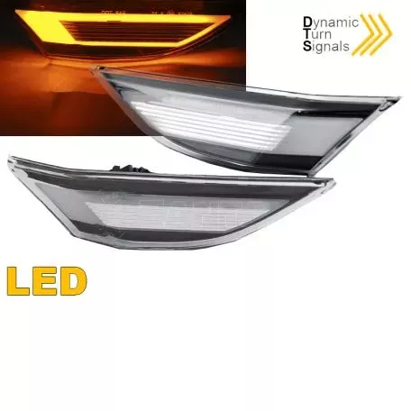 Πλαϊνά Φλας Φτερού Για Porsche  911 Carrera 991 11-16 / Boxster 718 16+ / Cayman 981 12-16 / Cayman 718 16+ Led Dynamic Άσπρα 2 Τεμάχια 