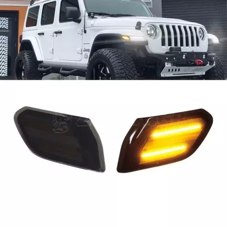 Πλαϊνά Φλας Φτερού Για Jeep Wrangler JL 18+ Φιμέ Led 2 Τεμάχια 