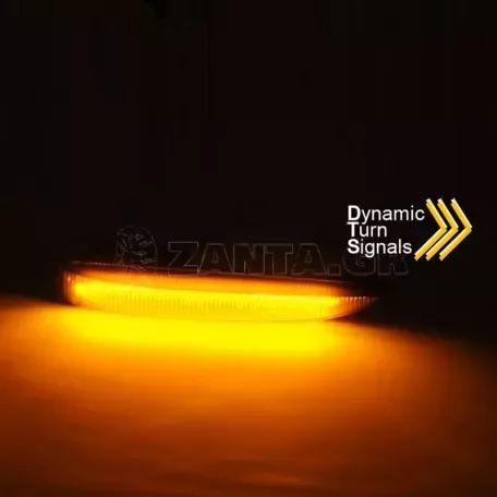 Πλαϊνά Φλας Φτερού Για Bmw 7 E65, E66, E67 01-08 Led Dynamic Φιμέ 2 Τεμάχια 