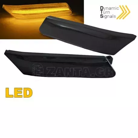 Πλαϊνά Φλας Φτερού Για Porsche 911 997 04-09 / Boxster 987 05-08 / Cayman 987C 05-08 Led Dynamic Φιμέ 2 Τεμάχια 