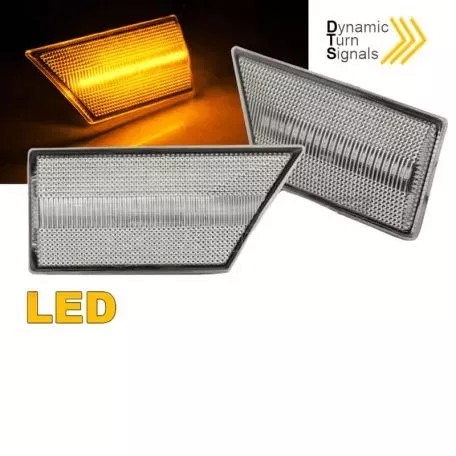 Πλαϊνά Φλας Φτερού Για Opel Vectra C 02-08 / Signum 03-09 Led Dynamic Άσπρα 2 Τεμάχια 