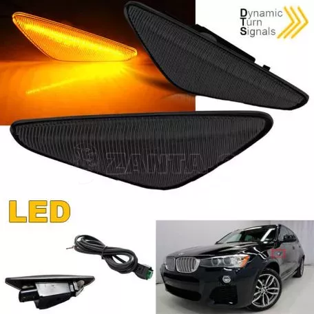 Πλαϊνά Φλας Φτερού Για Bmw X3 F25 LCΙ 14-17 / X4 F26 Led Dynamic Smoke 2 Τεμάχια 