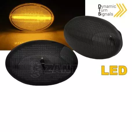 Πλαϊνά Φλας Φτερού Για Opel Astra F 91-97 / Corsa B , C 93-06 / Tigra A 94-00 Led Dynamic Smoke 2 Τεμάχια 