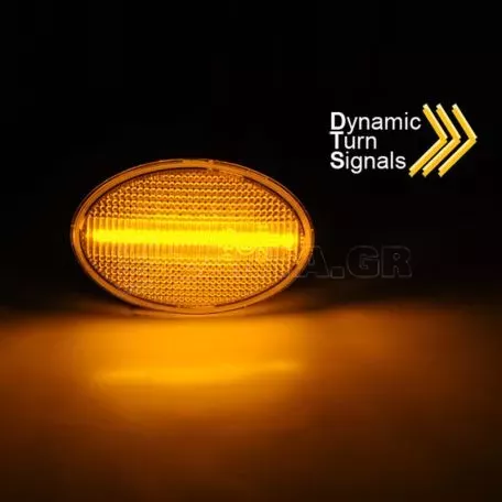 Πλαϊνά Φλας Φτερού Για Opel Astra F 91-97 / Corsa B , C 93-06 / Tigra A 94-00 Led Dynamic White 2 Τεμάχια 