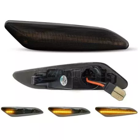 Πλαϊνά Φλας Φτερού Για Alfa Romeo 147 05-10 / 156 97-03 / Fiat Tipo 15+ Smoke Led Dynamic 2 Τεμάχια 