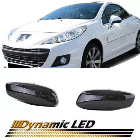 Φλας Καθρέπτη Για Peugeot 207/ 308 / 3008 / 5008 RCZ / Citroen C3 /DS3 / DS4/ C5 Dynamic Mαύρο 2 Τεμάχια 