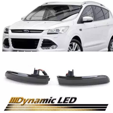 Φλας Καθρέπτη Για Ford Kuga MK2 12+ / Ecosport 12+ / Escape MK3 12-19 Dynamic Led Canbus Φιμέ 2 Τεμάχια 