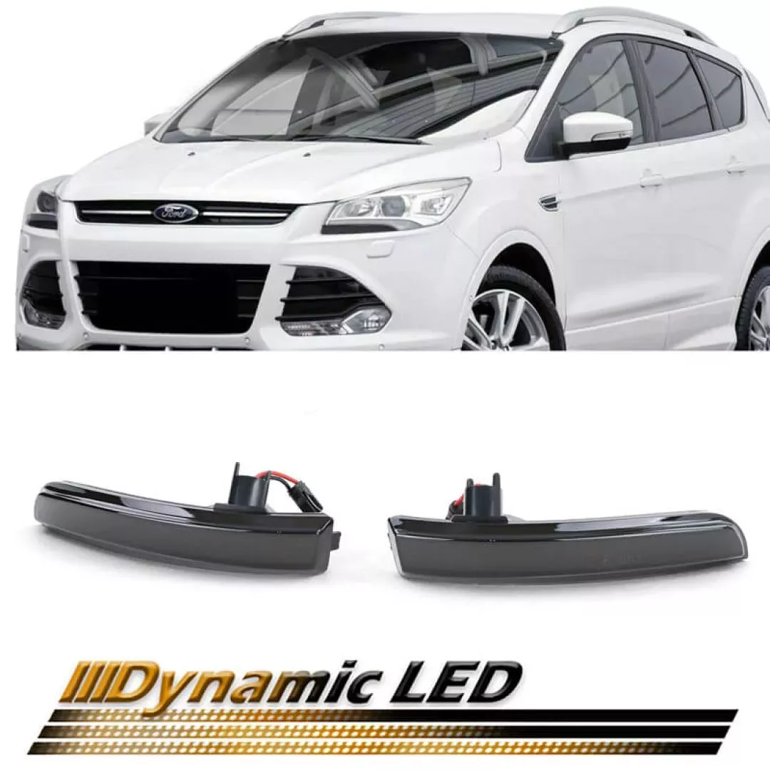 Φλας Καθρέπτη Για Ford Kuga MK2 12+ / Ecosport 12+ / Escape MK3 12-19 Dynamic Led Canbus Φιμέ 2 Τεμάχια