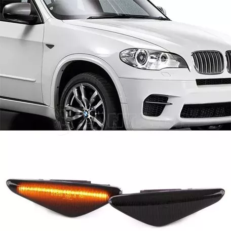 Πλαϊνά Φλας Φτερού Για Bmw X5 E70 07-12 / X6 E71 08-14 / X3 F25 10-14 Led Dynamic Smoke 2 Τεμάχια 