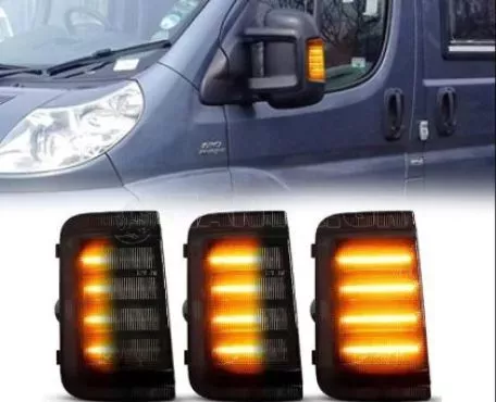 Τρεχούμενα led φλας για καθρέφτες για Fiat Ducato / Citroen Jumper / Promaster (2006-2019) φιμέ - 2τμχ. 