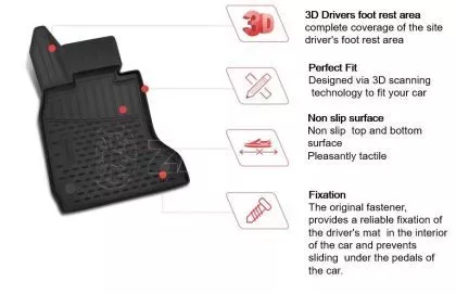 3D Λαστιχένια πατάκια για HONDA CR-V III (2007-2012) - γκρι - 4τμχ. 