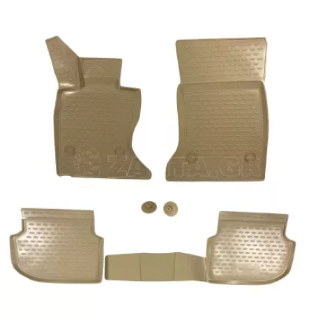 3D Λαστιχένια πατάκια για BMW σειρά 5 F10 / F11 (2010-2013) 4τμχ. - μπεζ 