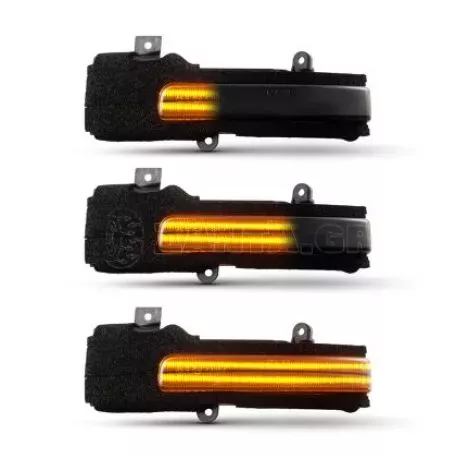 Τρεχούμενα led φλας για καθρέφτες για Mitsubishi ASX, L200 (2005+), Pajero, Pajero Sport (2008+), Outlander (2012+) - φιμέ με τρεχούμενο φλας - σετ 2τμχ. 