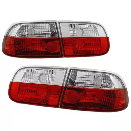Πισινά Φανάρια Set Για Honda Civic 92-95 3D Κόκκινο/Crystal Sonar 