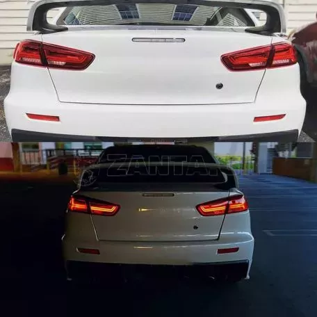 Πισινά Φανάρια Set Για Mitsubishi Lancer X 08-17 Led Bar Κόκκινο/Crystal VLAND 