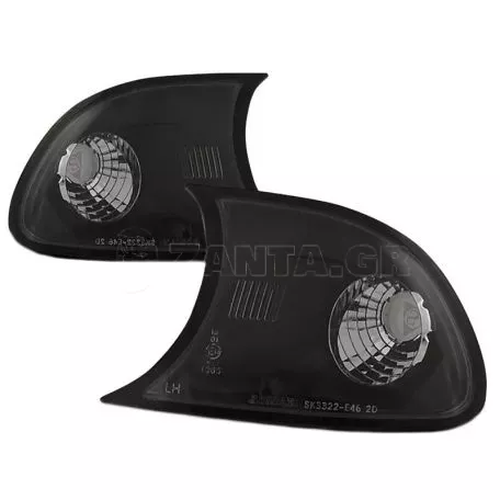Μπροστινά Φλας Για Bmw 3 E46 Coupe/Cabrio 99-01 Κουμπωτά Μαύρα 2 Τεμάχια Sonar 