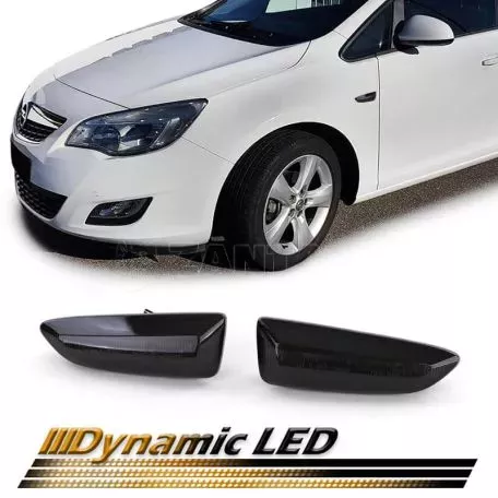 Πλαϊνά Φλας Φτερού Για Opel Astra J 10-16 / Astra K 16+ / Insignia B 17+ / Zafira C 11-16 / Crossland X 19+ Led Dynamic Smoke 2 Τεμάχια 