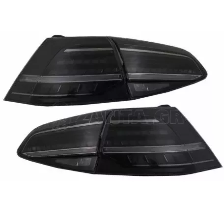 Πισινά Φανάρια Set Για Vw Golf VII 7 & 7.5 11-19 Led Bar Dynamic Facelift 7.5 GTI/R Look Φιμέ VLand 