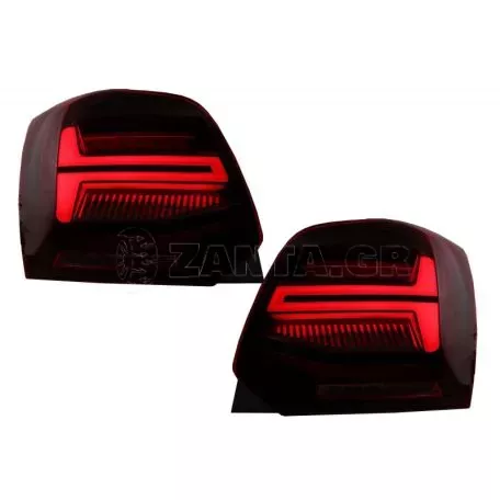Πισινά Φανάρια Set Για Vw Polo 6R 09-14 Led Bar Dynamic Κόκκινο/Crystal VLand 