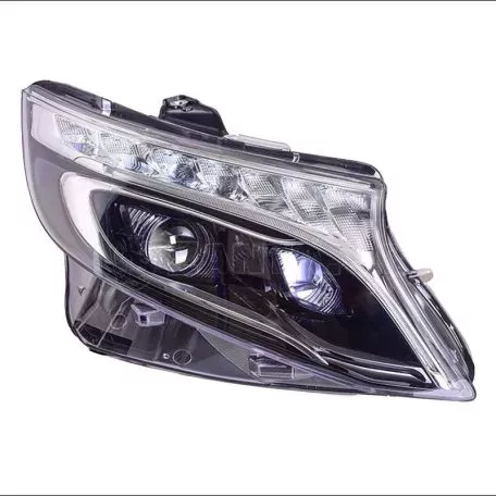 Μπροστινά Φανάρια Set Για Mercedes-Benz Vito W447 14+ DRL Led Tube & Led Signal Dynamic Μαύρα Με Μοτέρ Carner 