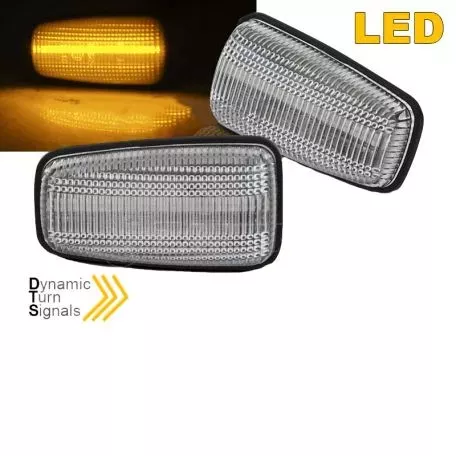 Πλαϊνά Φλας Φτερού Για Citroen Saxo / Berlingo / Xsara / Jumpy / Peugeot 406 Led Dynamic Λευκά 2 Τεμάχια 