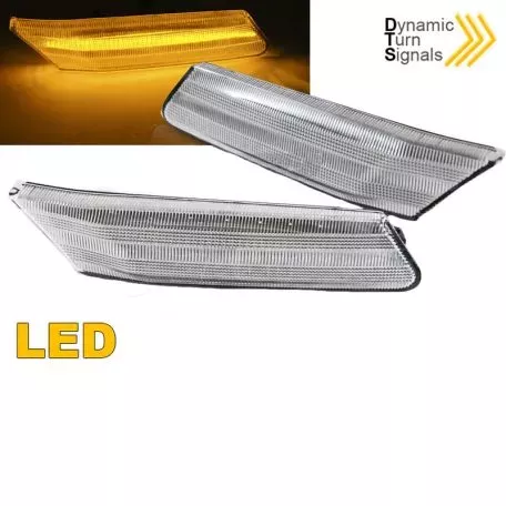 Πλαϊνά Φλας Φτερού Για Porsche 911 997 04-09 / Boxster 987 05-08 / Cayman 987C 05-08 Led Dynamic Άσπρα 2 Τεμάχια 